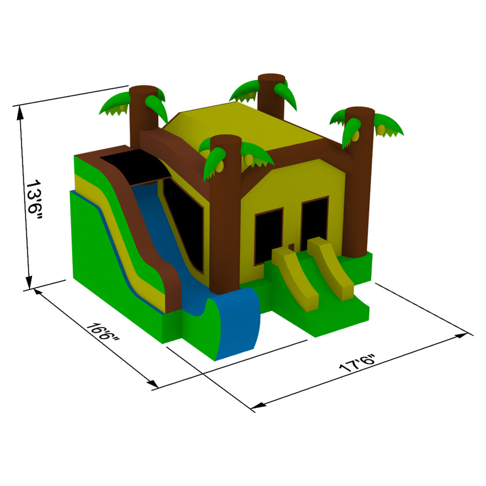 Cloud 9 Commercial Grade Jungle Bounce House 100% PVC with Blower and Slide