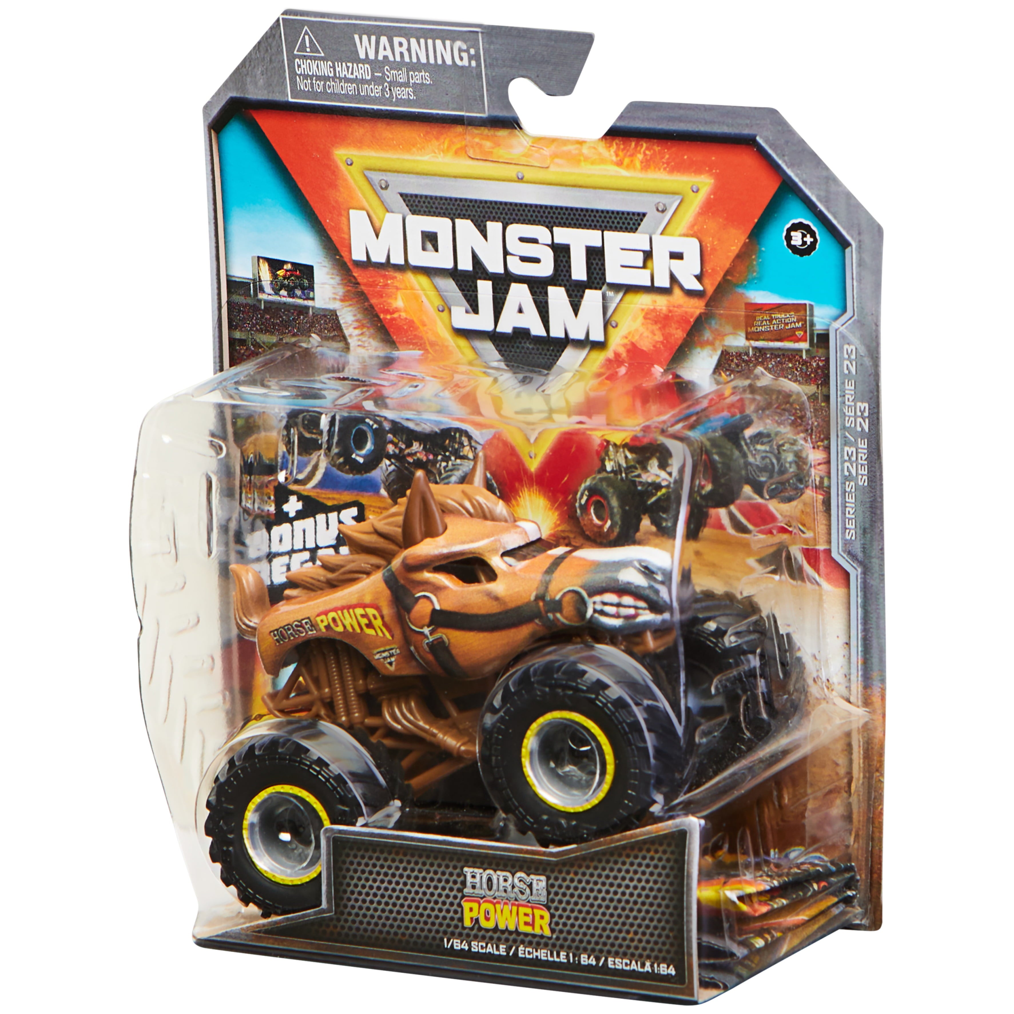 Monster Jam 1:64 Horse Power Monster Truck， Crazy Creatures Series