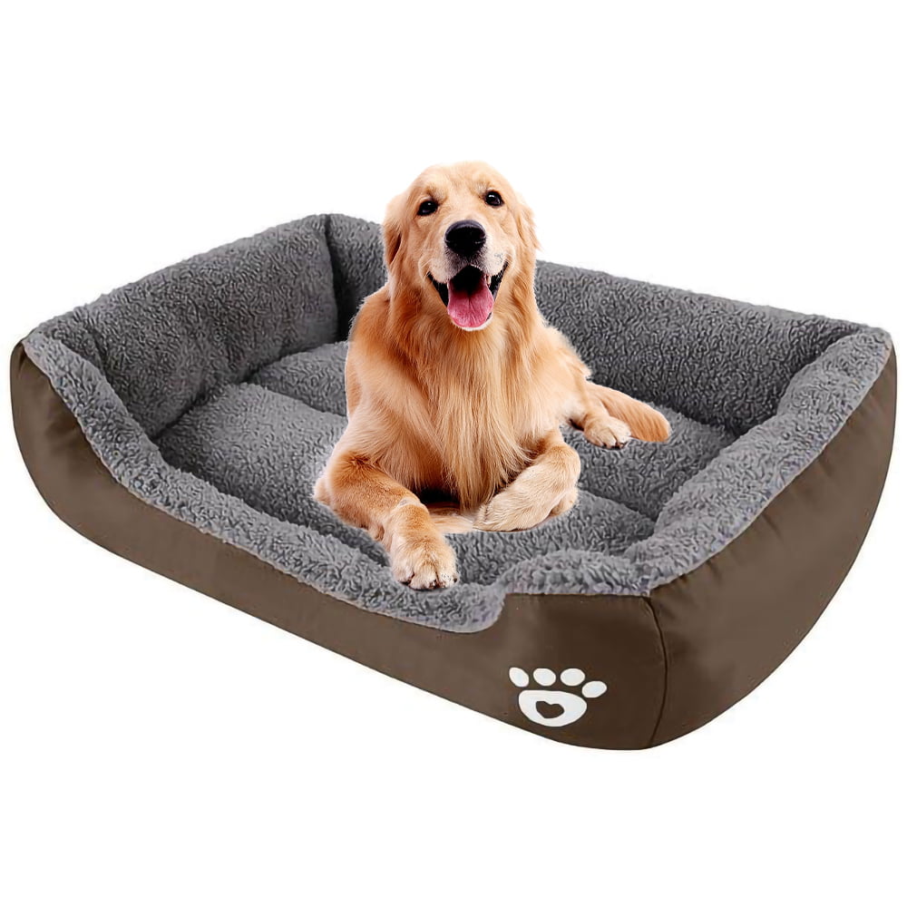 AEDILYS Small Dog Beds， Rectangle Washable Pet Bed with Firm Breathable for Cats， Sleeping Orthopedic Small Beds(Brown)
