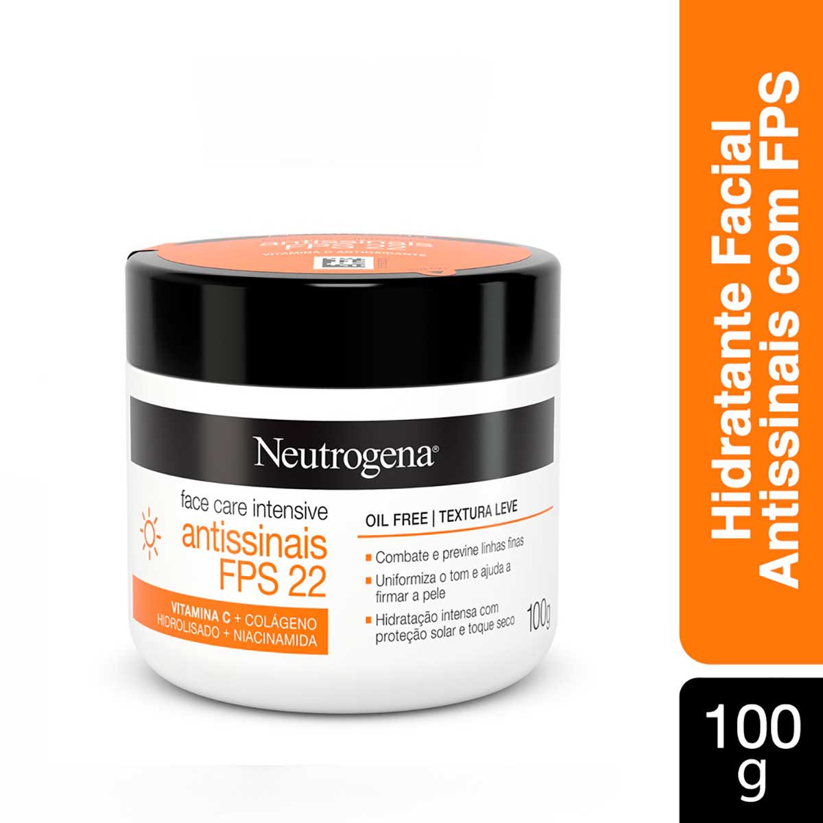 Hidratante Facial Antissinais FPS 22 Neutrogena Face Care Intensive 100g