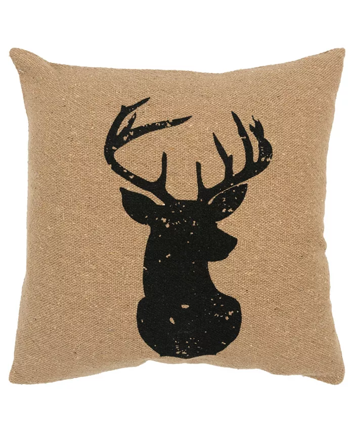 Rizzy Home Deer Polyester Filled Decorative Pillow， 20