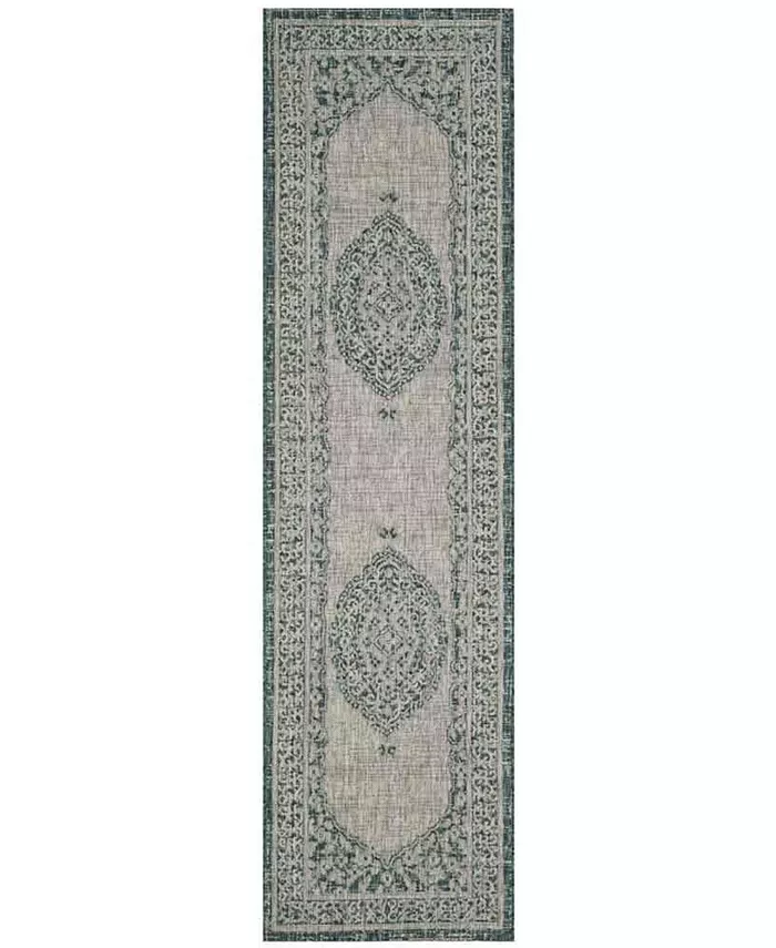 Safavieh Courtyard Light Grey and Teal 2'3