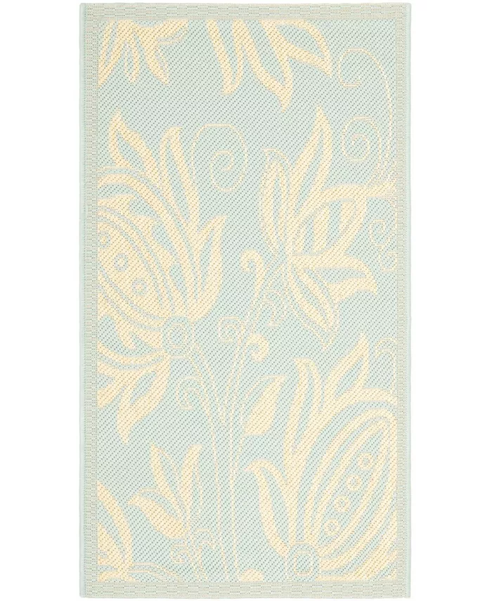 Safavieh Courtyard Aqua and Cream 2' x 3'7