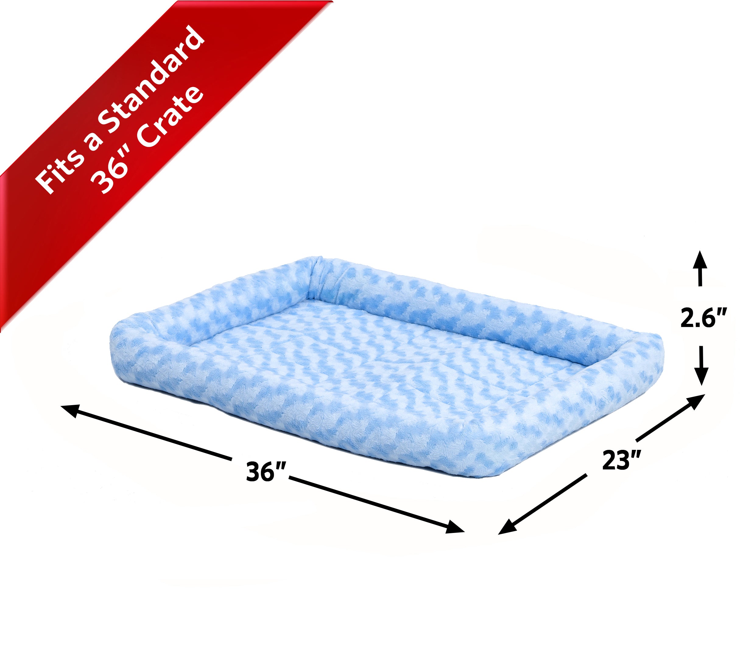 MidWest QuietTime Pet Bed and Dog Crate Mat， Powder Blue， 36