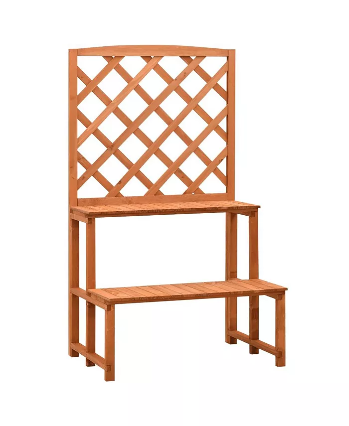 vidaXL Plant Stand with Trellis Orange 27.6