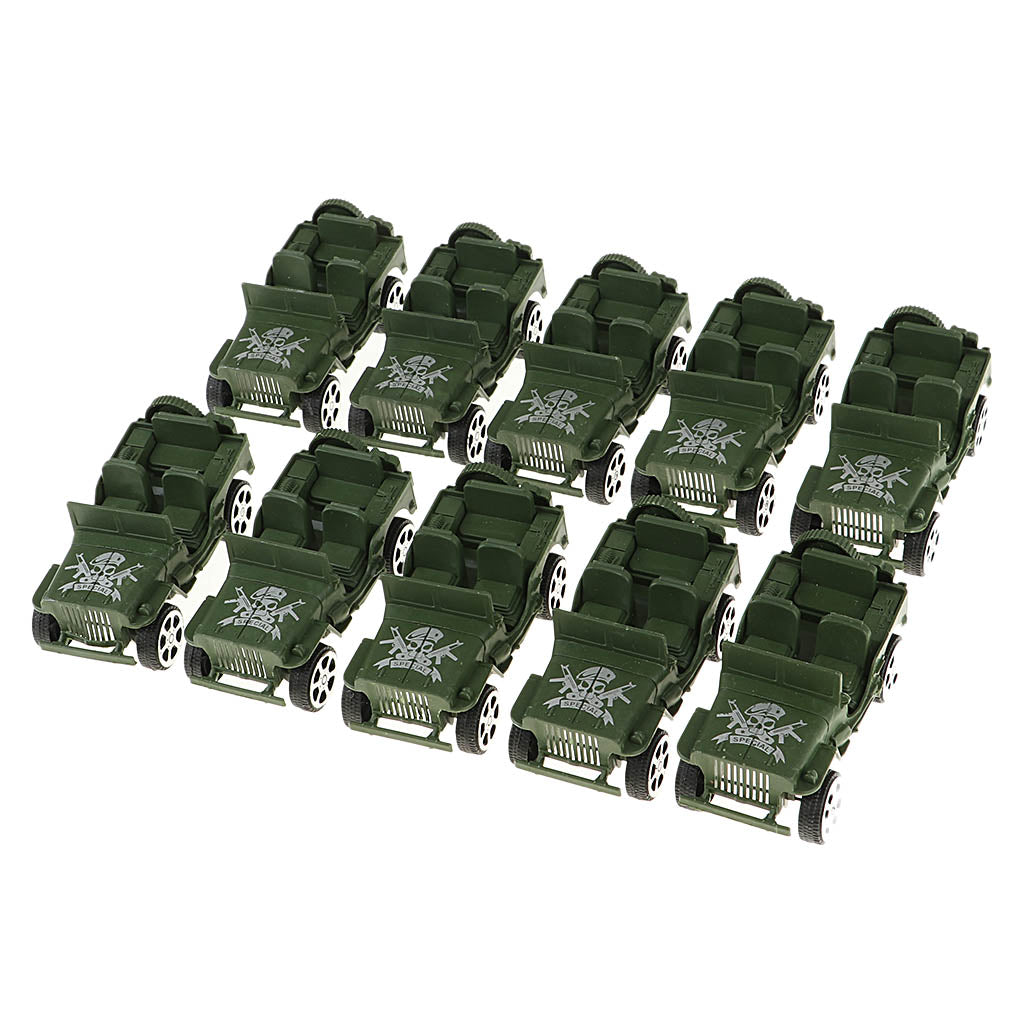 10pc Car Vehicle Models Toy Soldier Action Figure Accessories