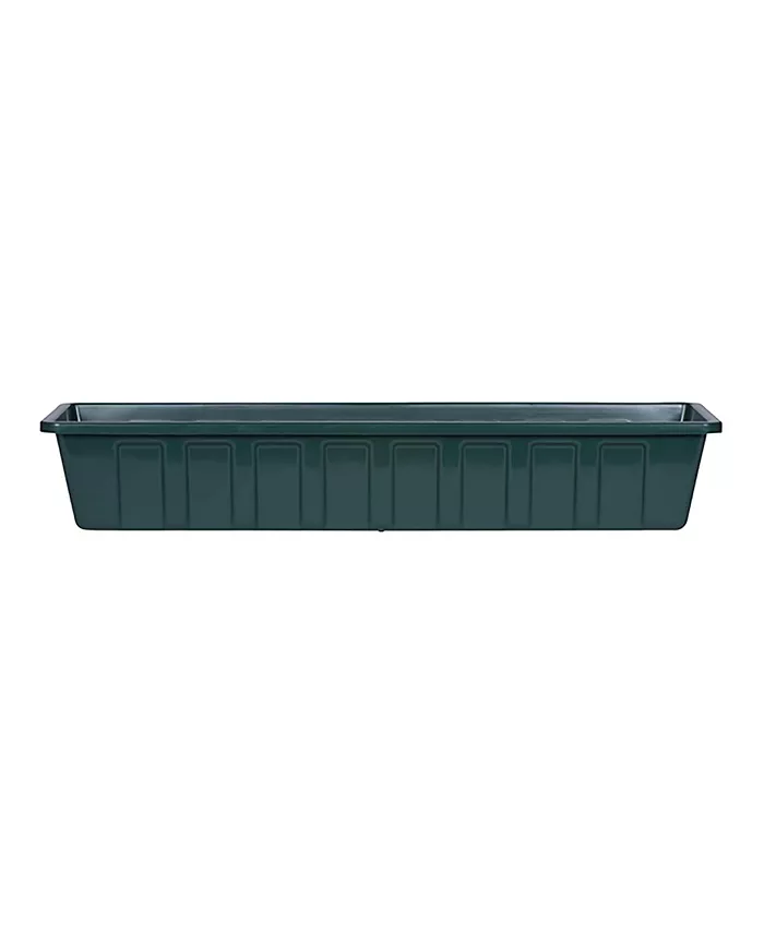 Novelty Polypro Plastic Hunter Green Flower Box Planter， 29.75 In