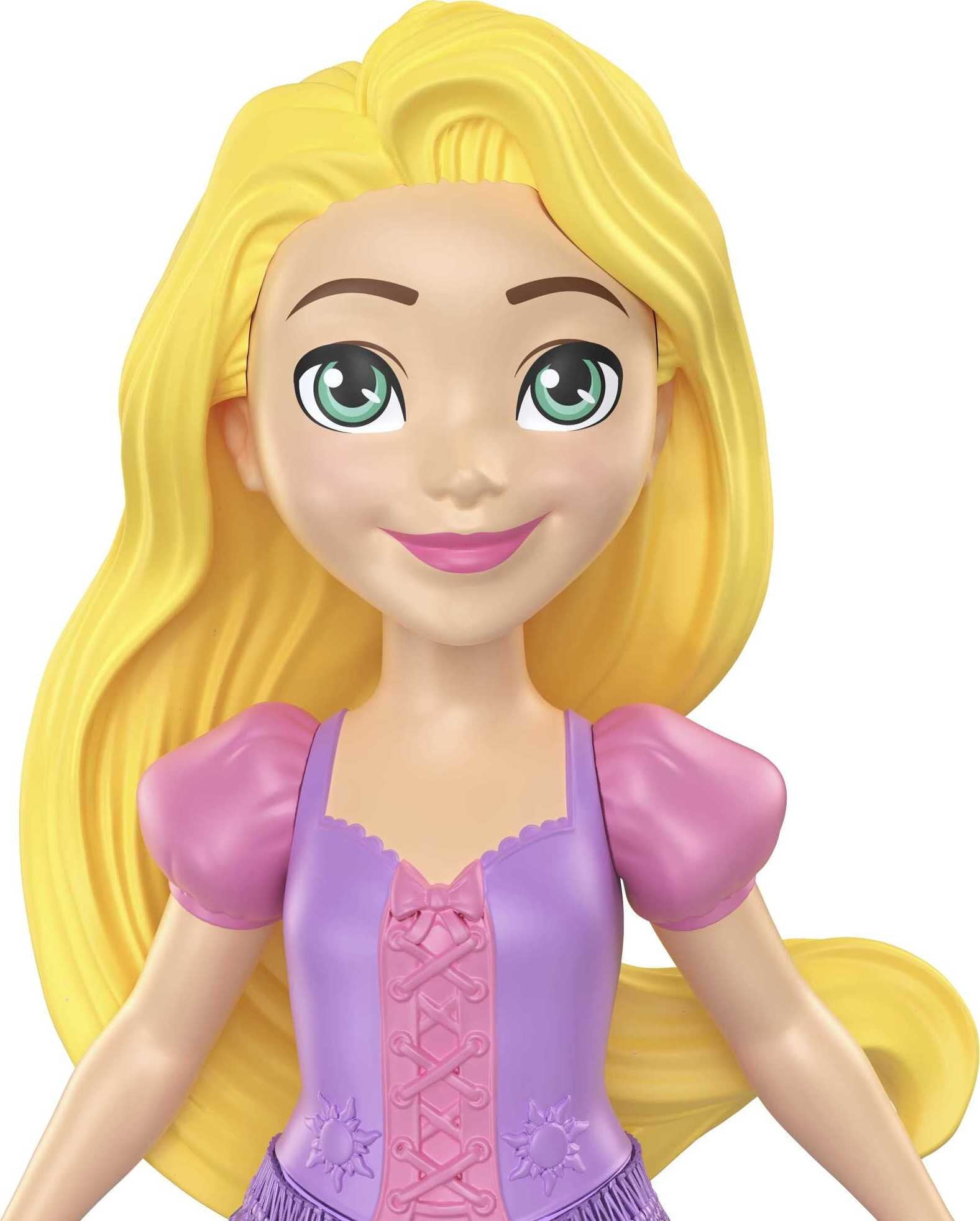 Disney Princess Rapunzel Small Doll with Blonde Hair & Green Eyes, Signature Purple Look