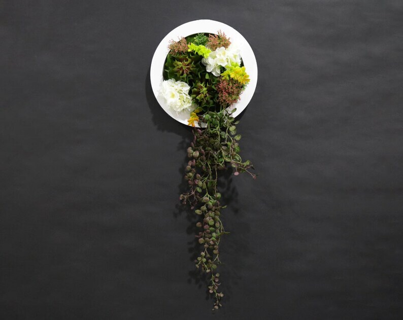 Unique Realistic 3D Rustic Faux Artificial Succulents Wall Art Handmad