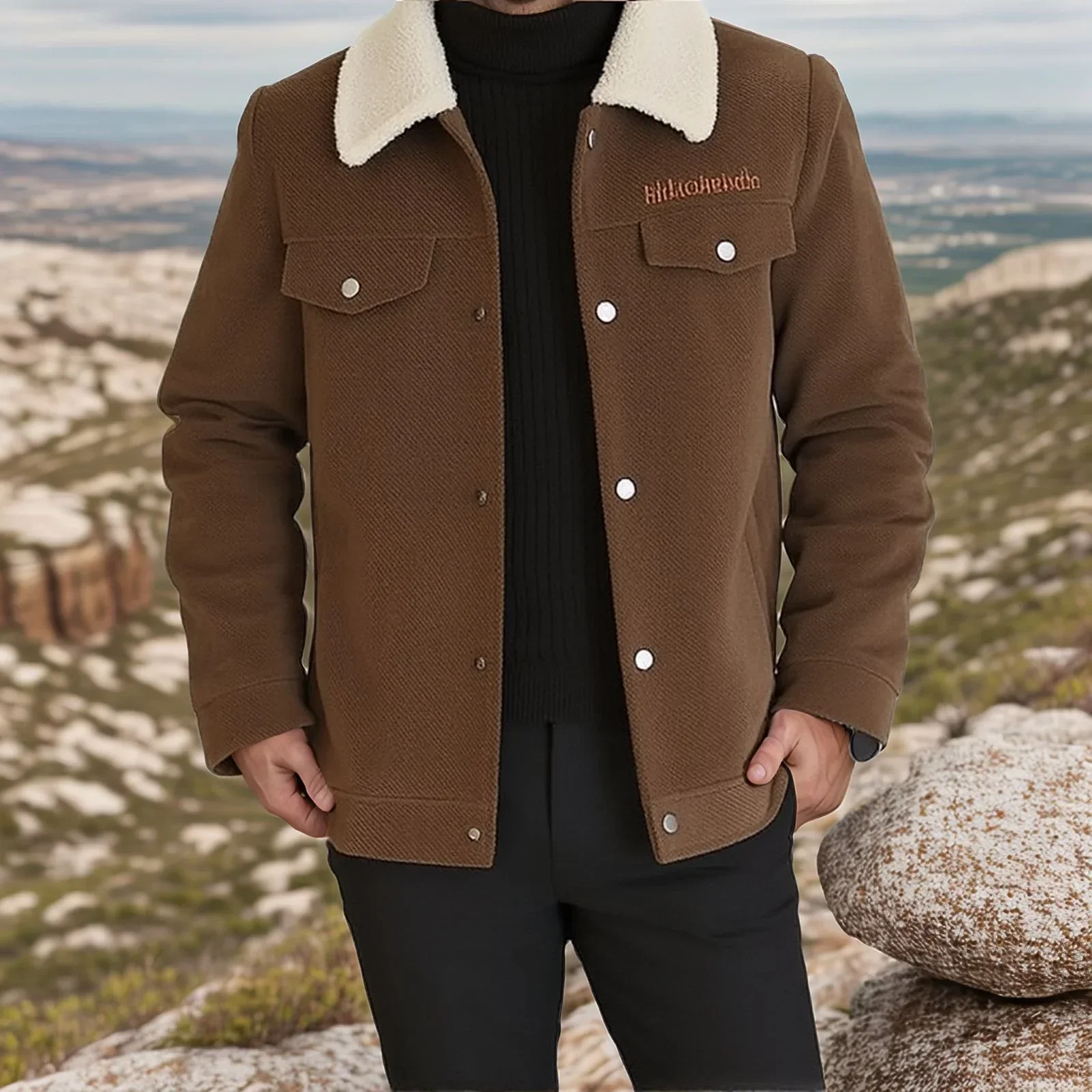 Jaqueta Timberline™ em Veludo Cotelê com Gola Shearling / Para Homens que Encaram o Frio com Estilo e Personalidade!
