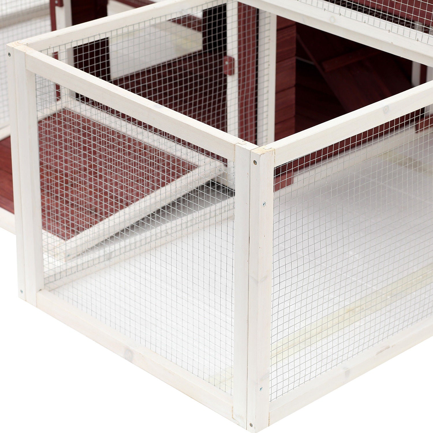 Pawhut Wooden Customizable Backyard Chicken Coop With Nesting Box and Runs， 114