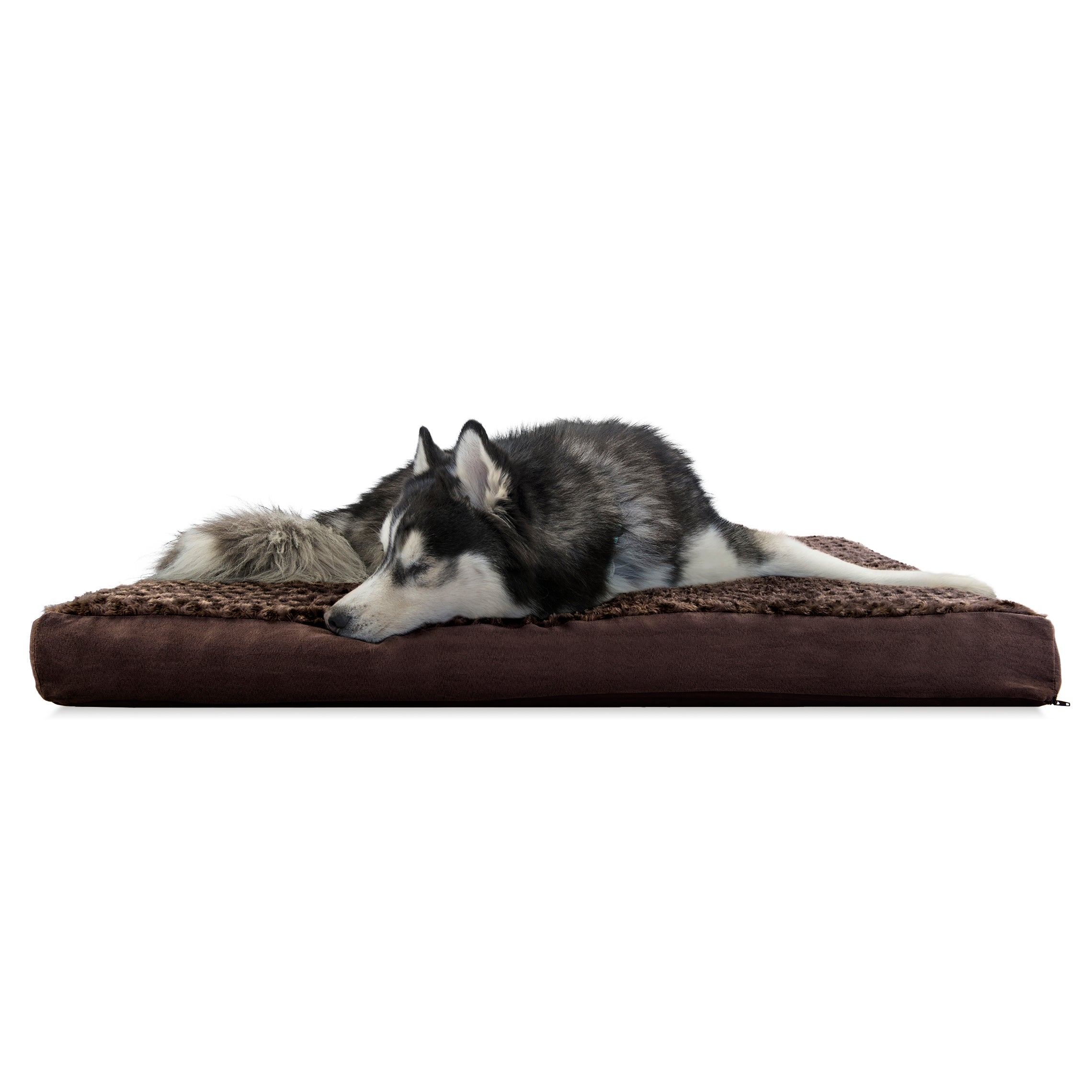 FurHaven Pet Products | Deluxe Cooling Gel Memory Foam Orthopedic Ultra Plush Mattress Pet Bed for Dogs and Cats， Chocolate， Jumbo