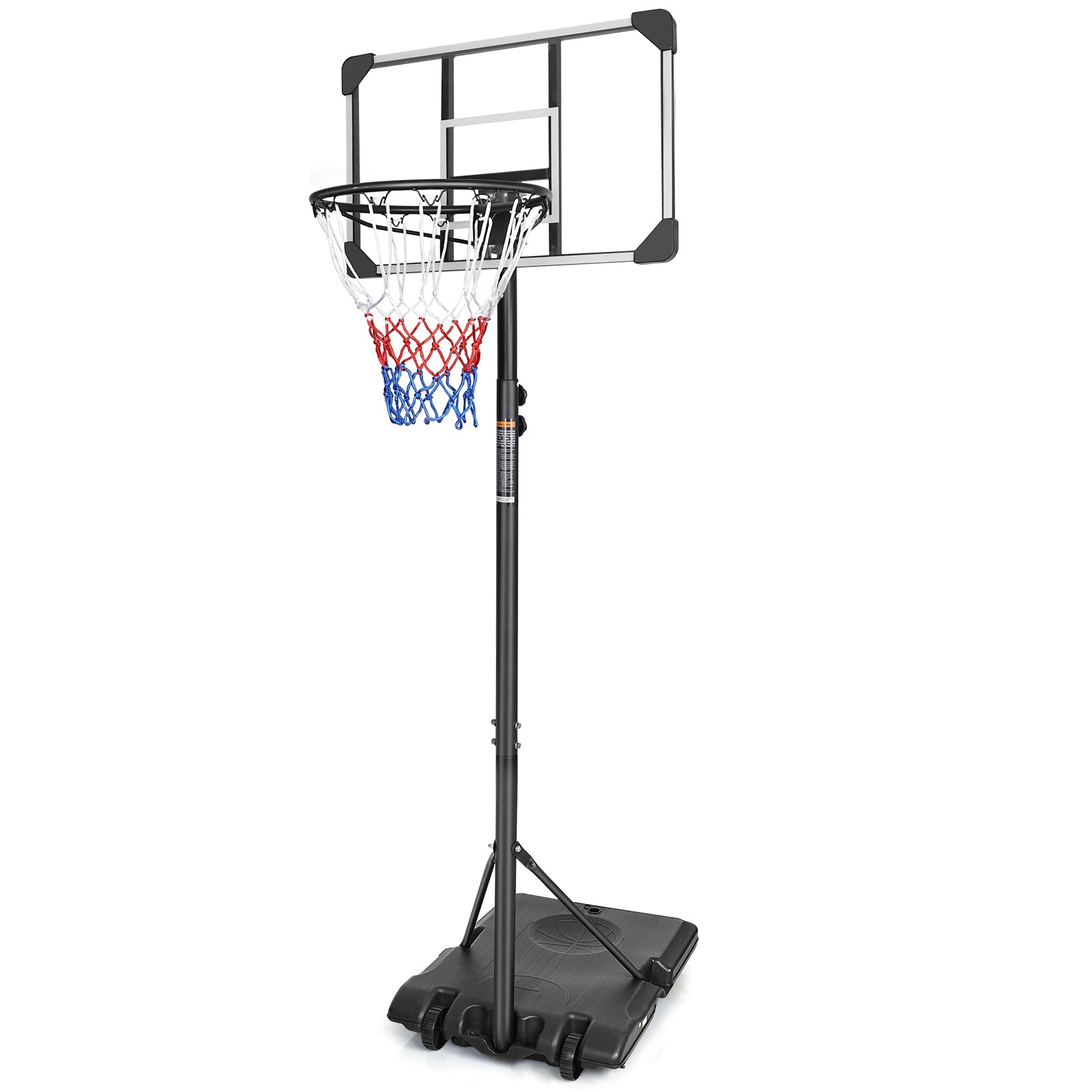 KL KLB Sport Portable Height Adjustable 28” Basketball Hoop Stand Backboard System for Kids Outdoor with Wheels
