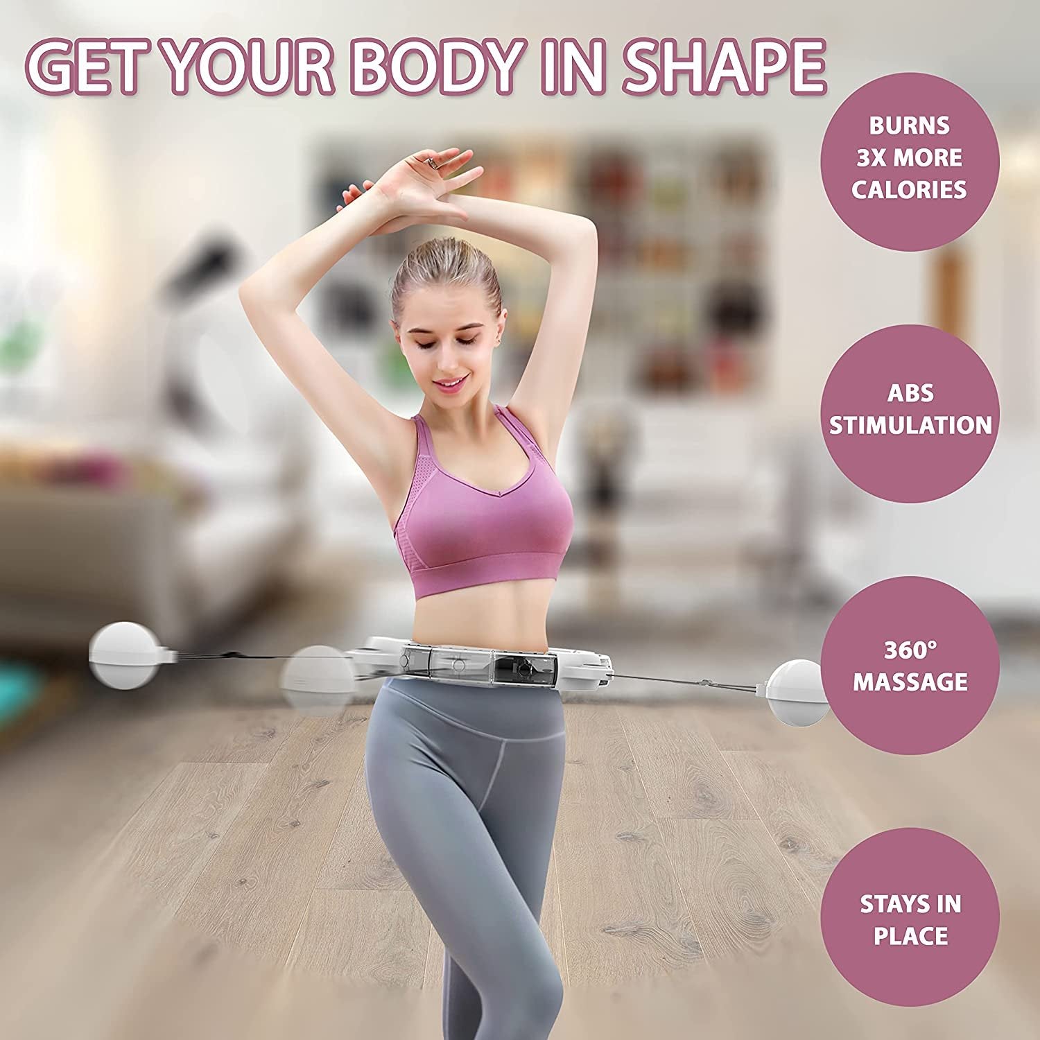 Droddle Smart Weighted Hula Hoop - Great for Fitness， Exercise， Weight Loss， Abs Stimulator， Pilates Ring Circles， for Adults and Kids