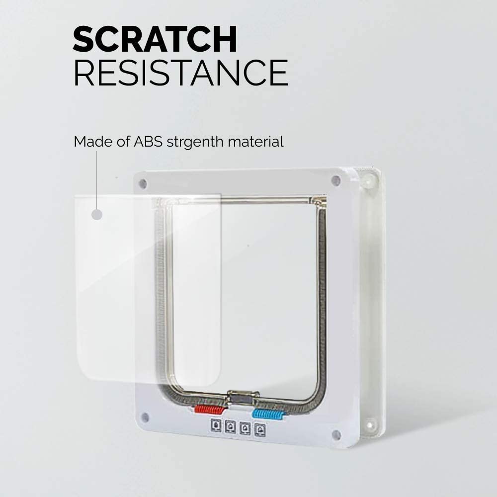 VONTER Cat Flap Door with 4 Way Lock (Outer Size 7.9