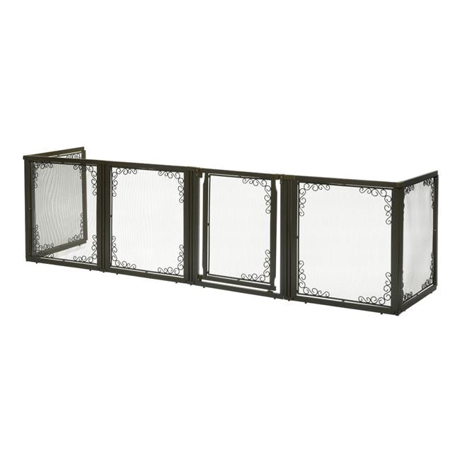 Richell R94937 Convertible Elite Mesh Pet Gate 6 Panelsand#44; Brown