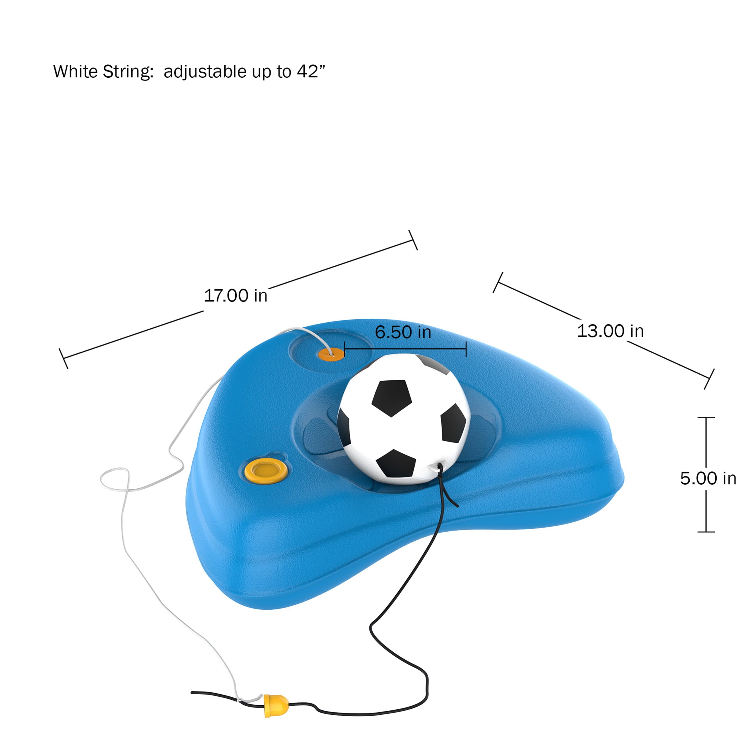 Hey! Play! Soccer Rebounder-Reflex Kids Sport Practice Equipment Training Set with Fillable Weighted Base and Ball with Adjustable String