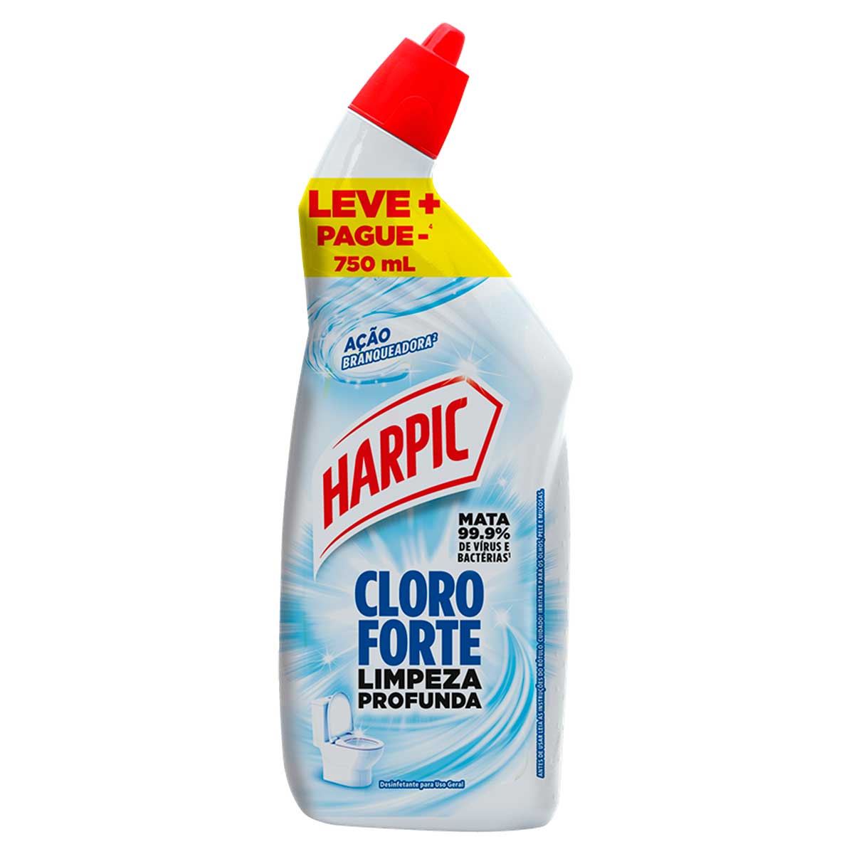 Desinfetante Limpeza Profunda Harpic Cloro Forte 750ml Leve Mais Pague Menos