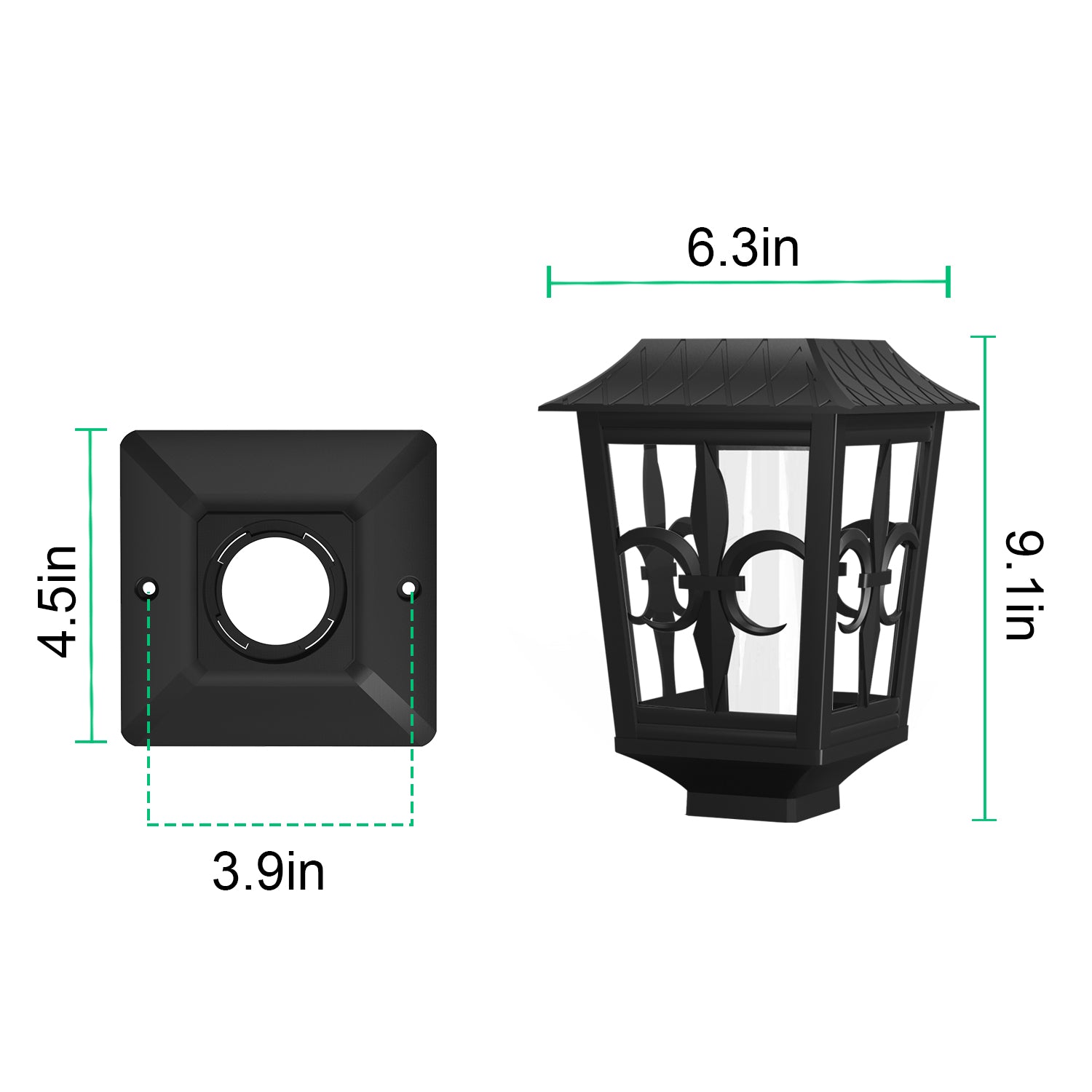 Column Lamp Traditional IP65 Waterproof Column Lamp Outdoor Column Lamp Solar Charging is Applicable to Outdoor Terrace Guardrail Lamp Villa Door Garden Column Lamp Light Control