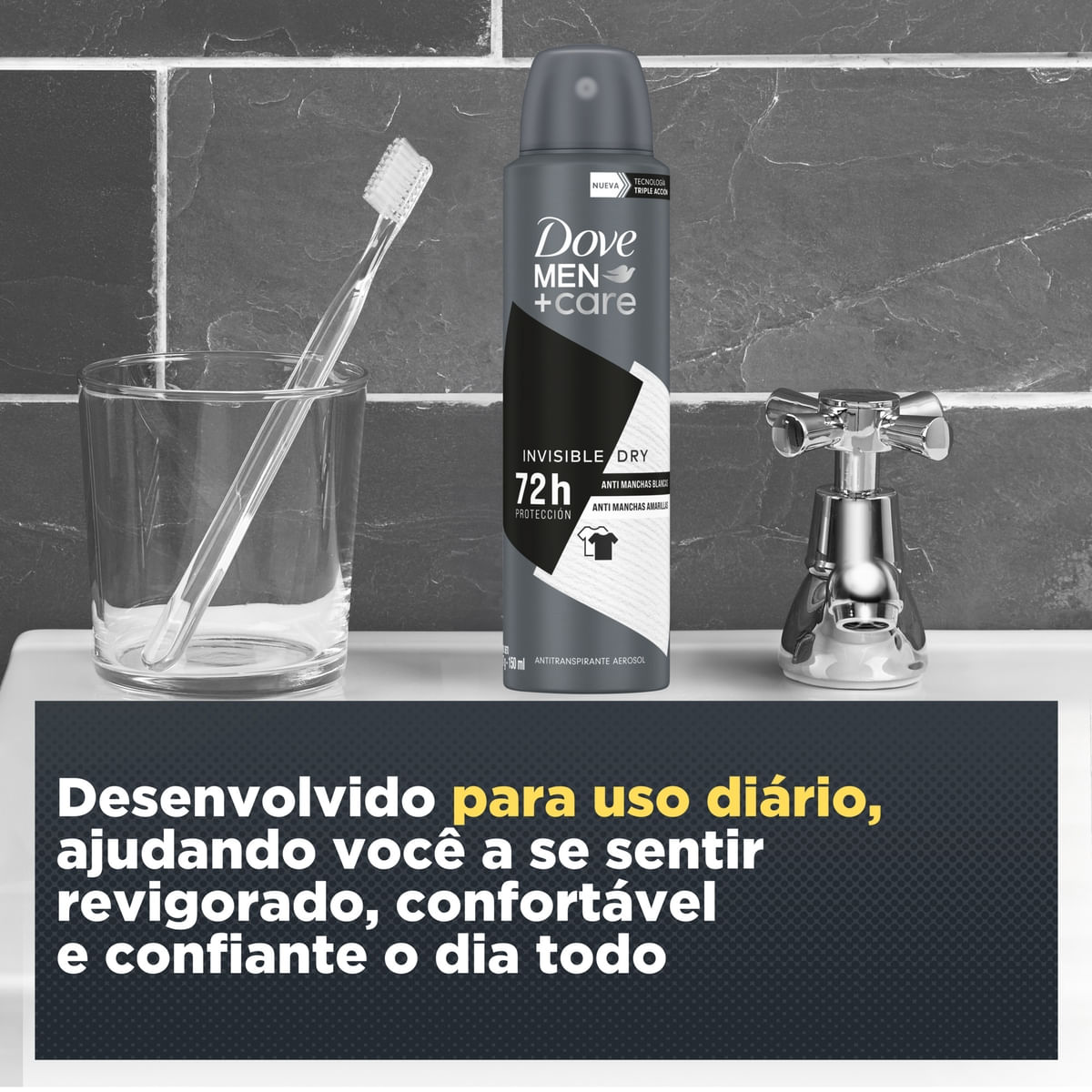 Desodorante Aerosol Dove Men+Care Invisible Dry 150ml