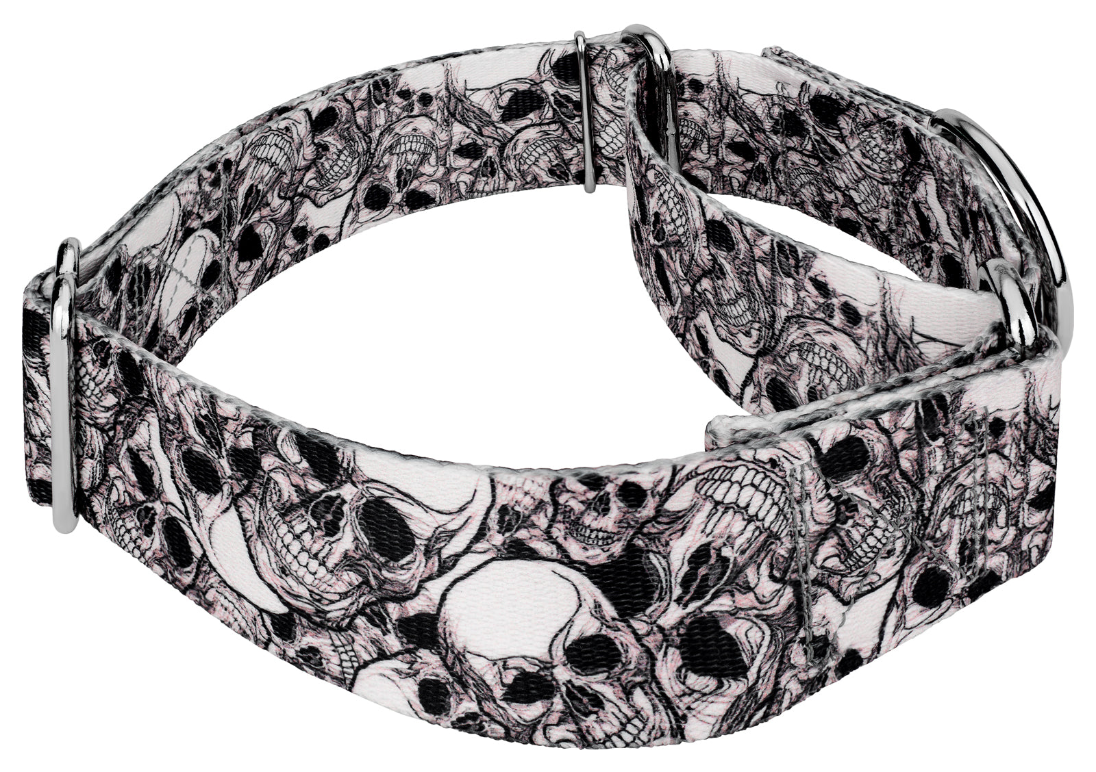 Country Brook Petz® 1 1/2 inch Phantom Skulls Martingale Dog Collar， Extra Large