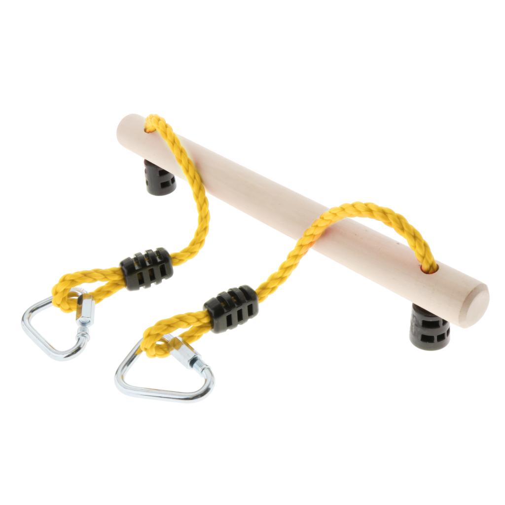 Kids Rope Ladder Rod Childrens Outdoor Climbing Frame Bar Tree yellow