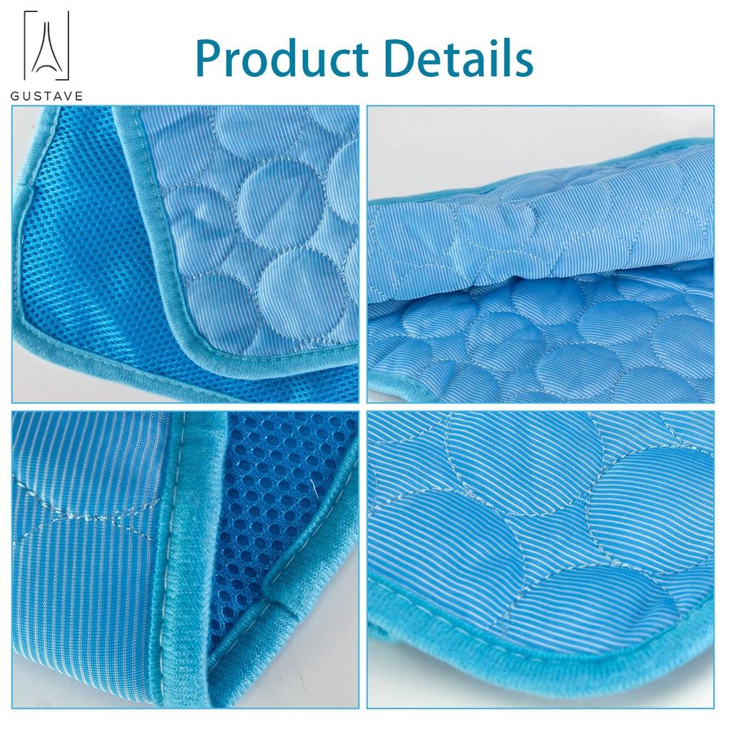 Gustave Pet Cooling Mat for Kennel Sofa Car Seats Dog Cat Bed Mattress Ice Silk Material Dissipates Heat Self Cooling Pad 
