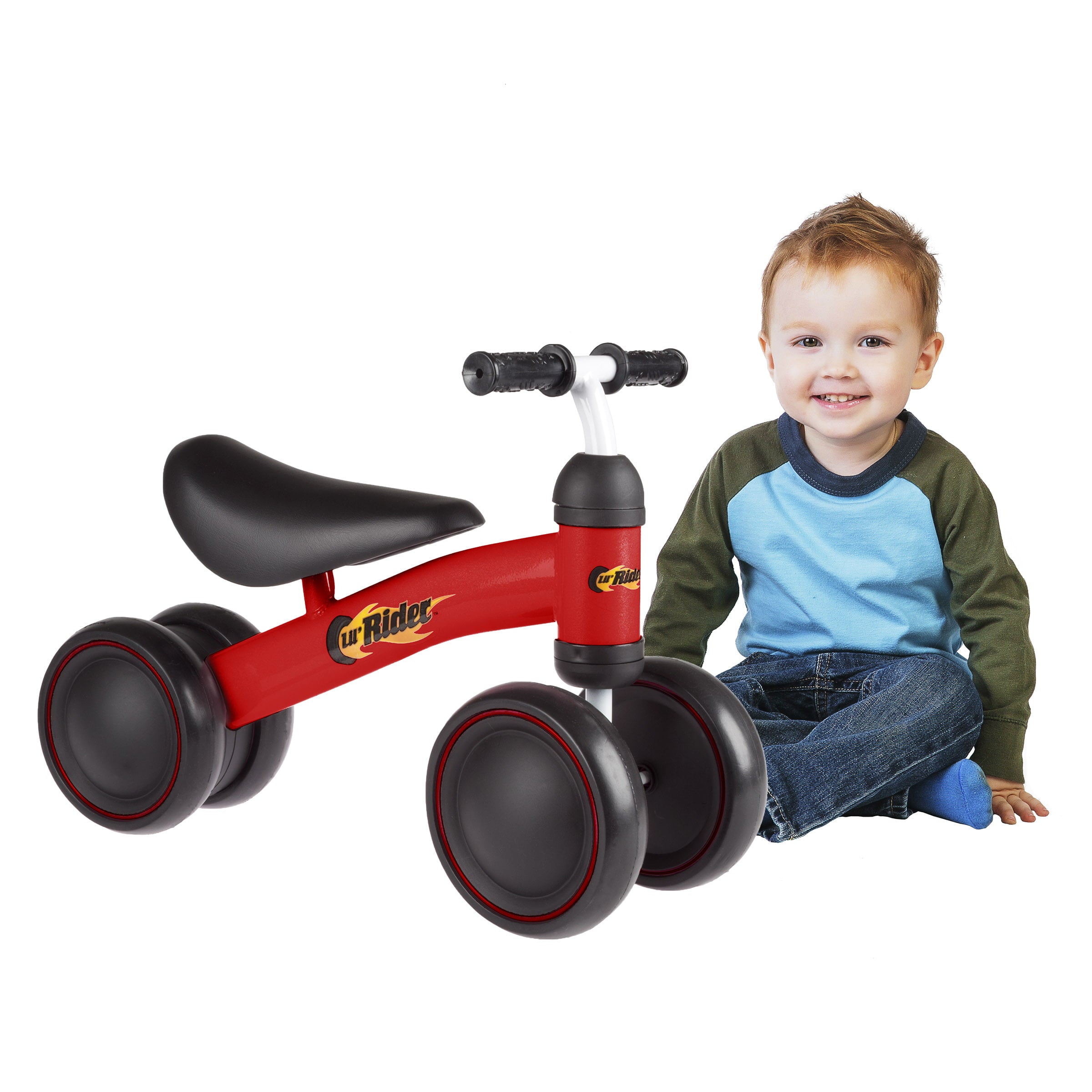 Ride On Mini Trike with Easy Grip Handles， Enclosed Wheels and No Pedals for Learning to Walk for Baby， Toddlers， Boys and Girls by LilÂ’ Rider (Red)
