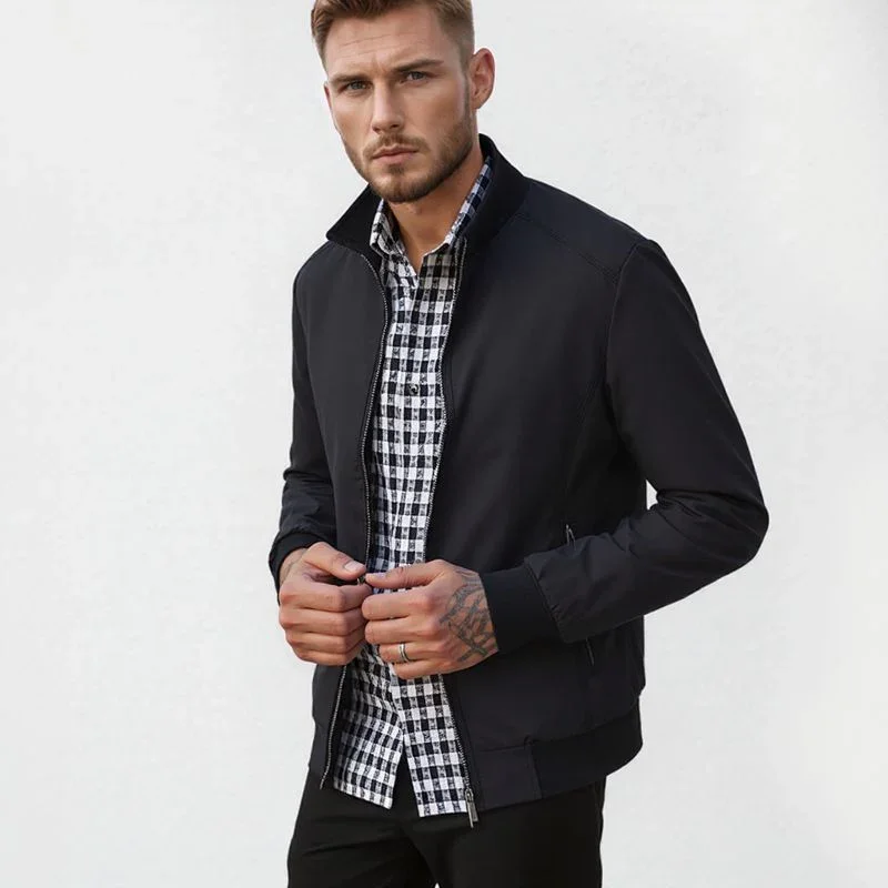 Jaqueta Lancaster™ com Forro Xadrez em Padrão Inglês / Sofisticação Casual para Homens de Bom Gosto!