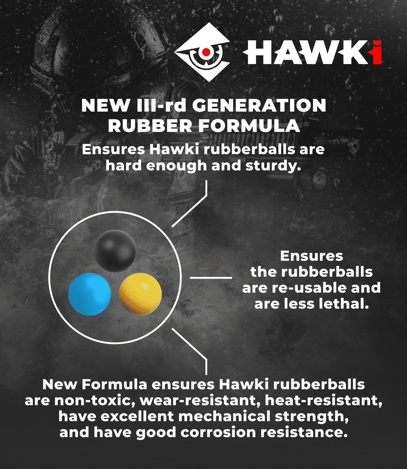 Hawki .43 Cal Reusable Training Soft Rubber Balls 100 Pack (Blue)