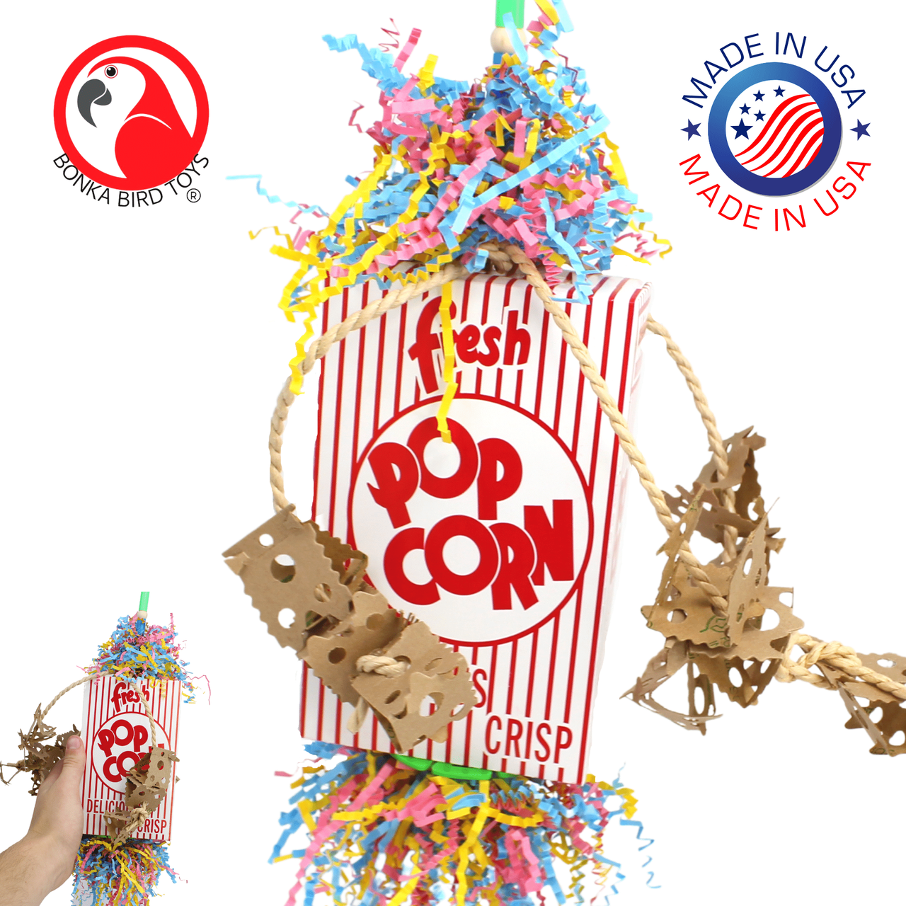Bonka Bird Toys 2318 Popcorn Explosion Medium Large Bird Toy