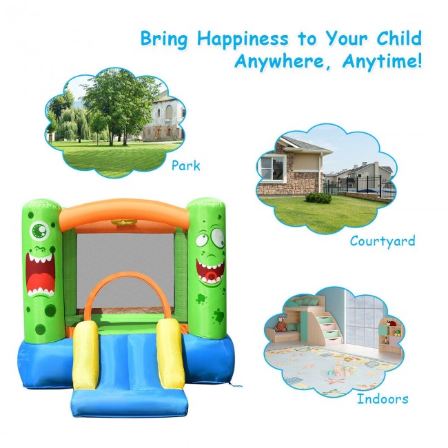 Forclover Kids Playing Inflatable Bounce House Jumping Castle Game Fun Slider without Blower