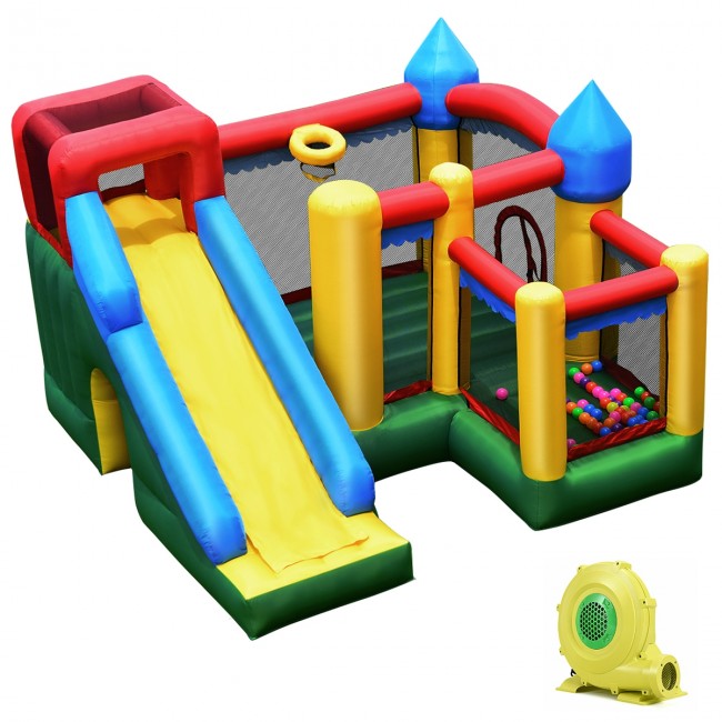 Mighty Inflatable Bounce House Castle Jumper Moonwalk Bouncer w/735W Blower 120'' x 120'' x 84''