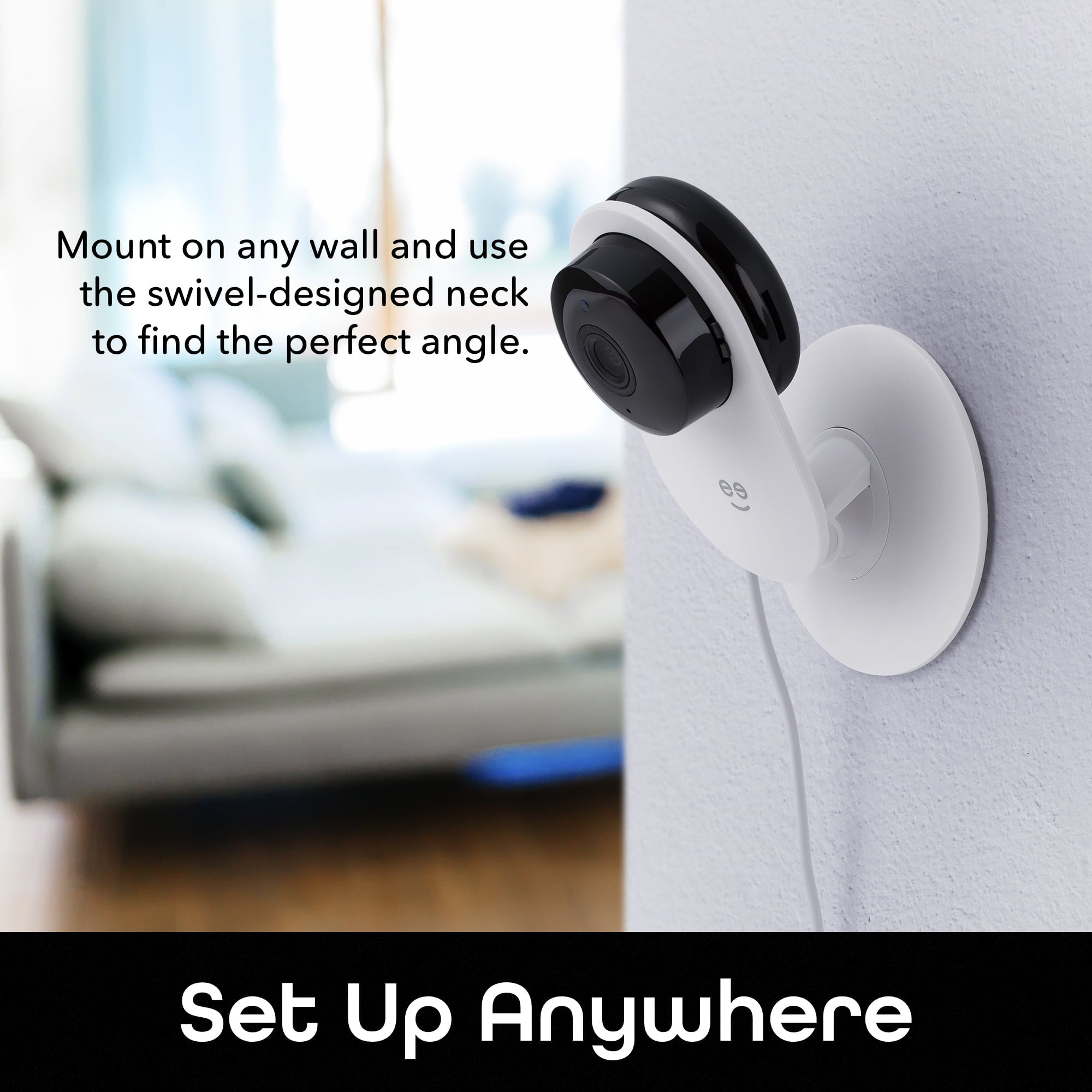 Geeni Glimpse 1080p HD Smart Camera - Indoor Home Security Camera - No Hub Required - Motion Detection Camera - Smart Camera Compatible with Alexa and Google Home， Requires 2.4 GHz Wi-Fi， 2