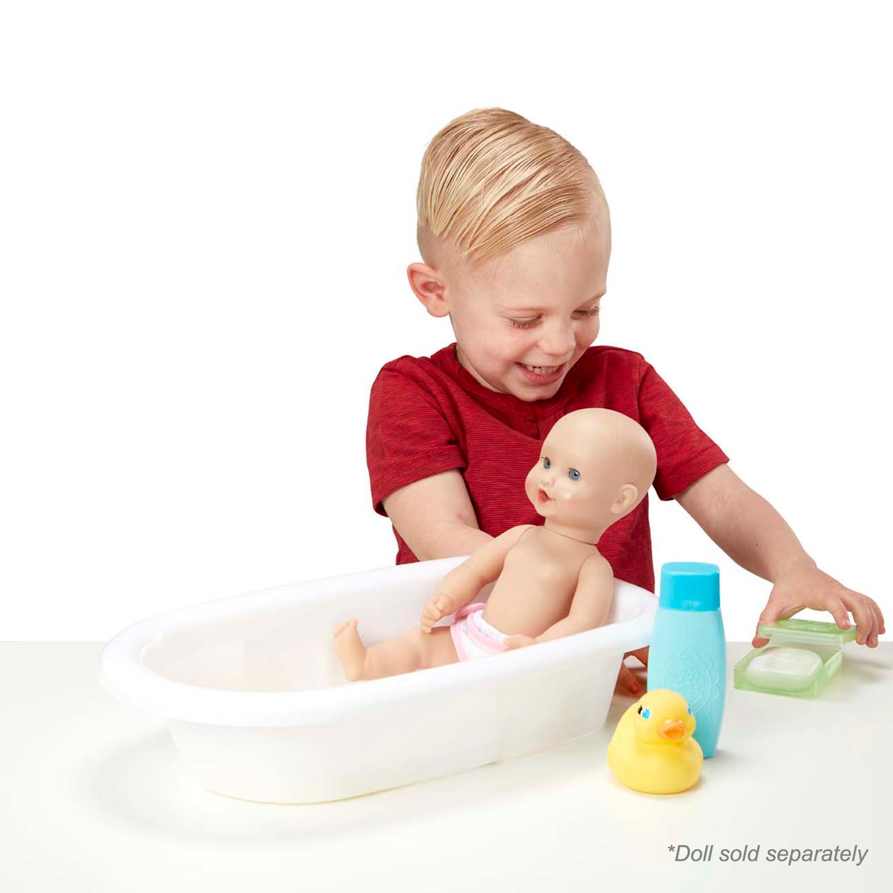 Melissa & Doug Mine to Love Baby Doll Bathtub and Accessories Set (6 pcs) - White