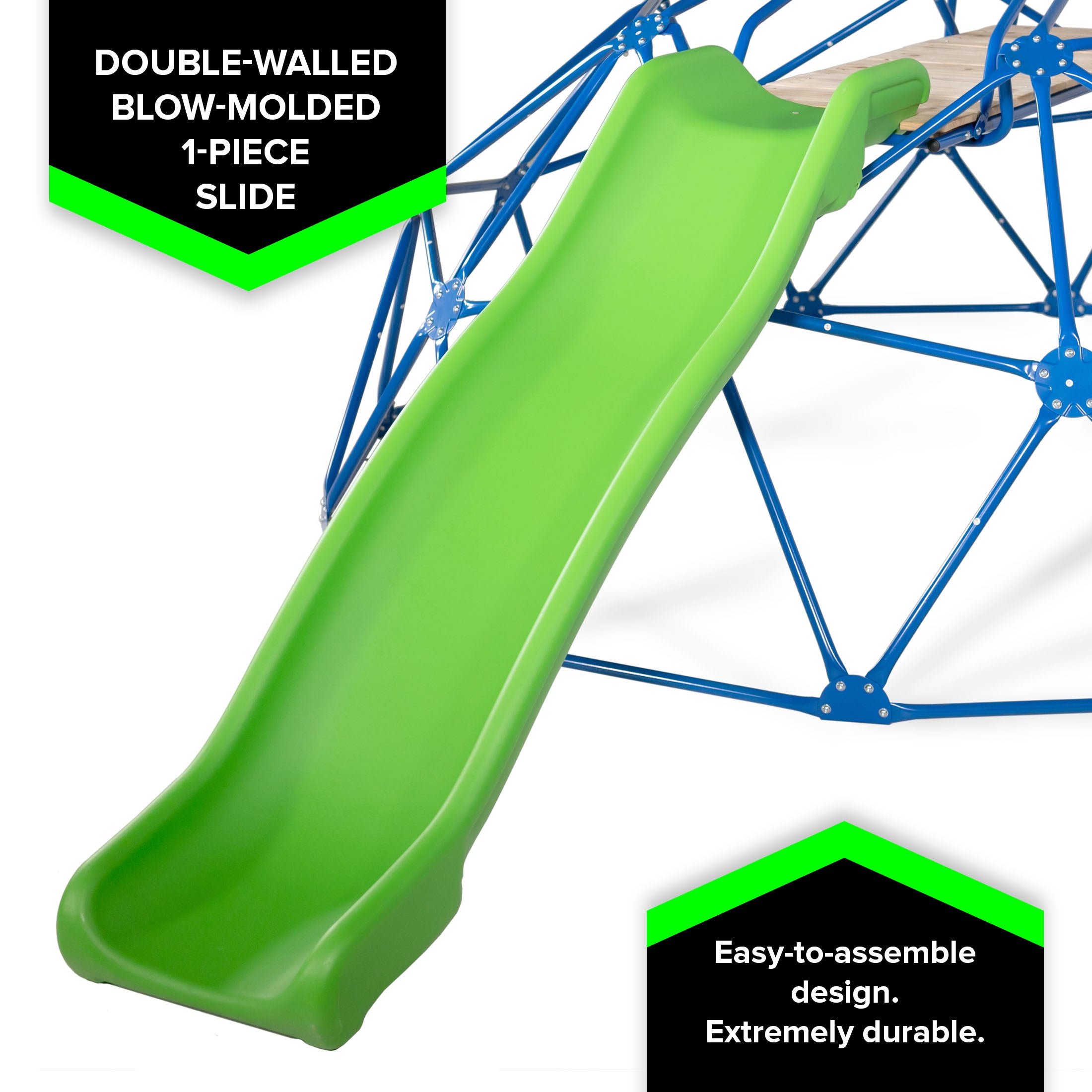 Deluxe 8.5' Diameter Metal Dome Climber with 6ft 1pc Blow Molded Slide
