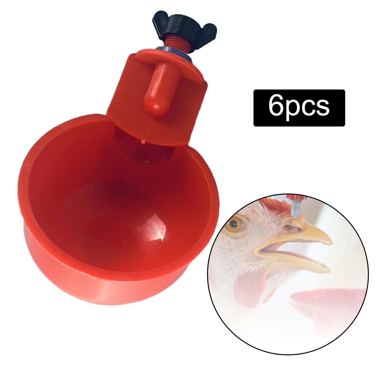 6 Count Automatic Chicken Water Bowl Premium with Water Control Valve ， Easily Connected with Buckets and Pipes