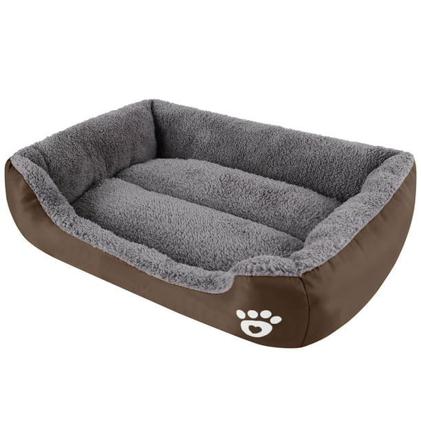 AEDILYS Small Dog Beds， Rectangle Washable Pet Bed with Firm Breathable for Cats， Sleeping Orthopedic Small Beds(Brown)