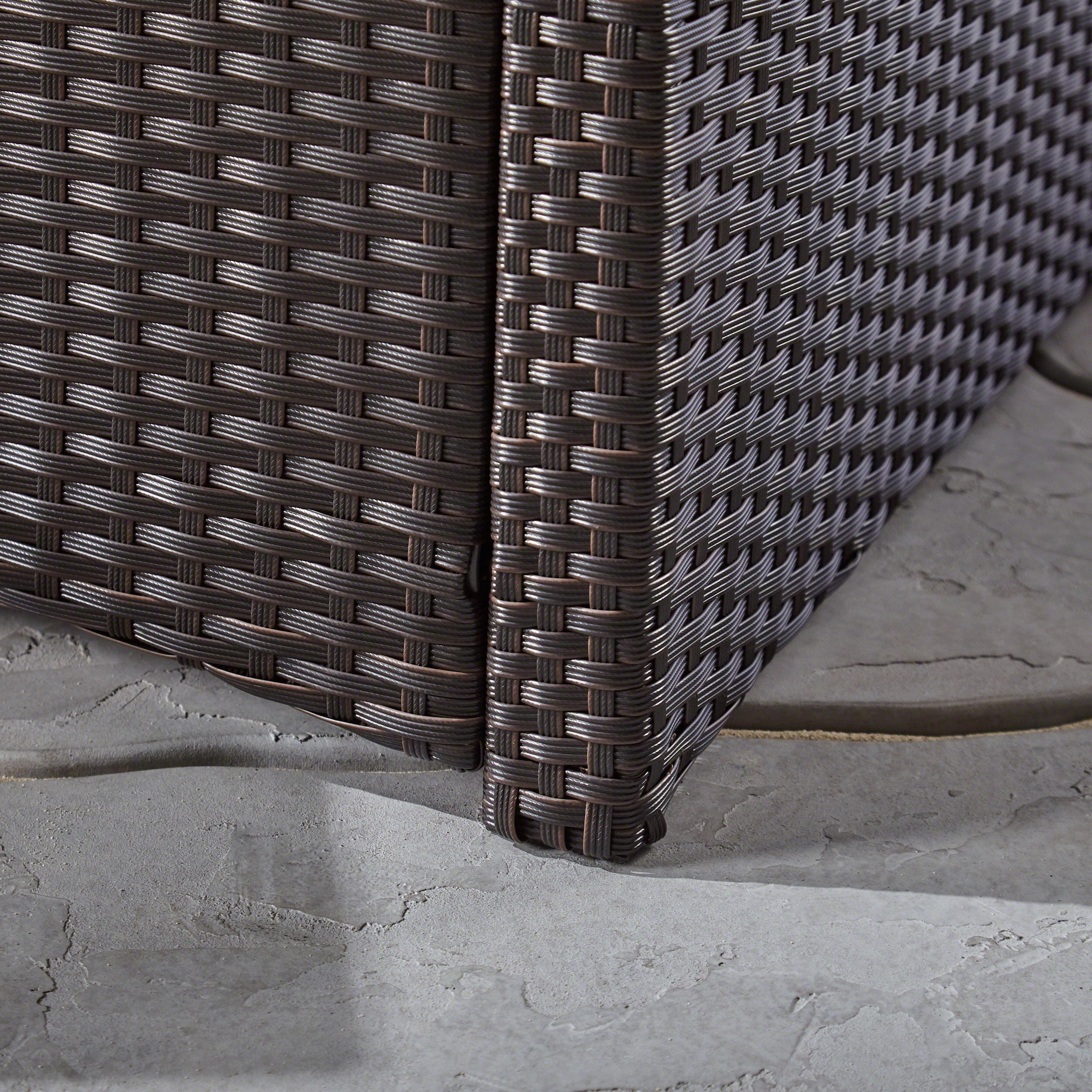 Audrielle Outdoor 4 Seater Wicker Chat Set with Fire Pit