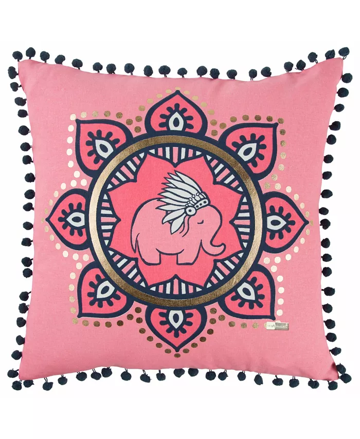 Rizzy Home Simply Southern Elephants Decorative Pillow， 18