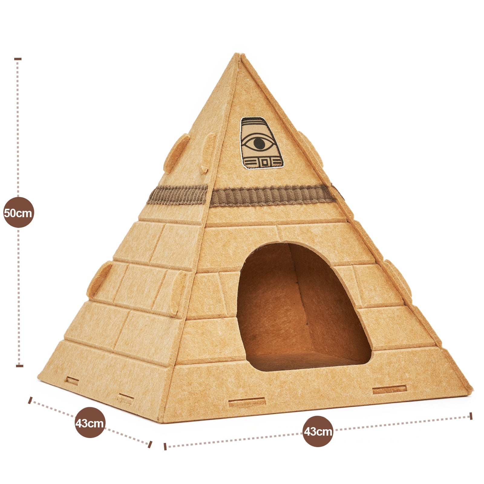 Pyramid Felt Cat Bed | Cat House – Secure Sleep & Scratching