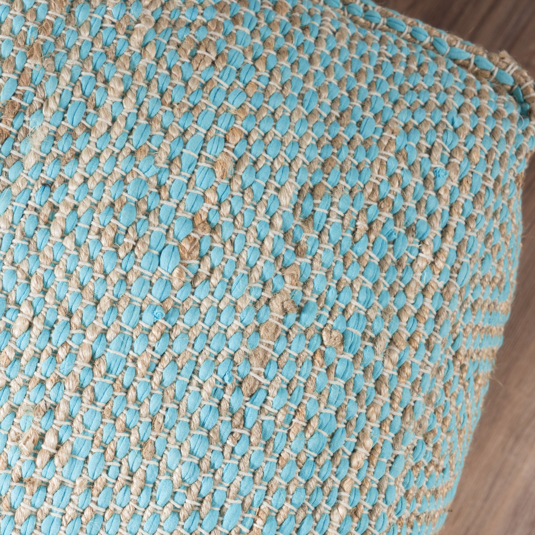 Ada Hand-Crafted Boho Fabric Cube Pouf