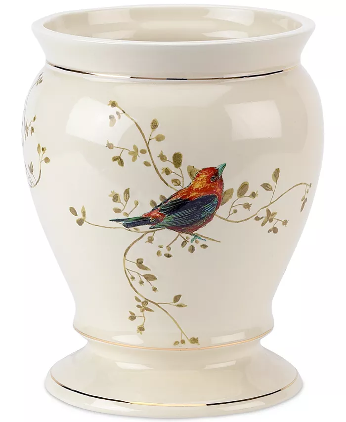 Avanti Bath Accessories， Gilded Birds Trash Can