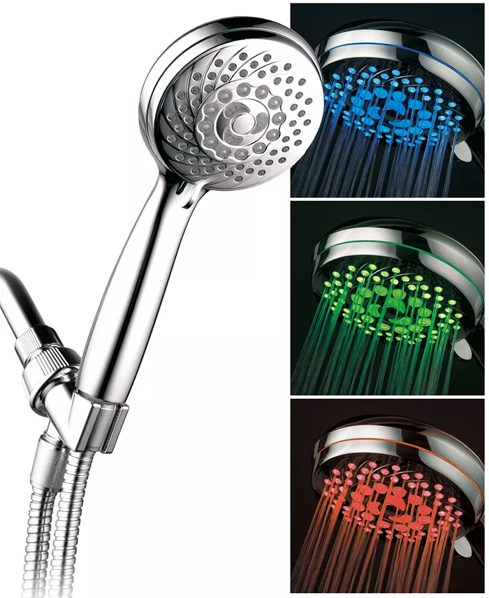 HotelSpa 7-setting LED Hand Shower with Color-Changing Temperature Sensor