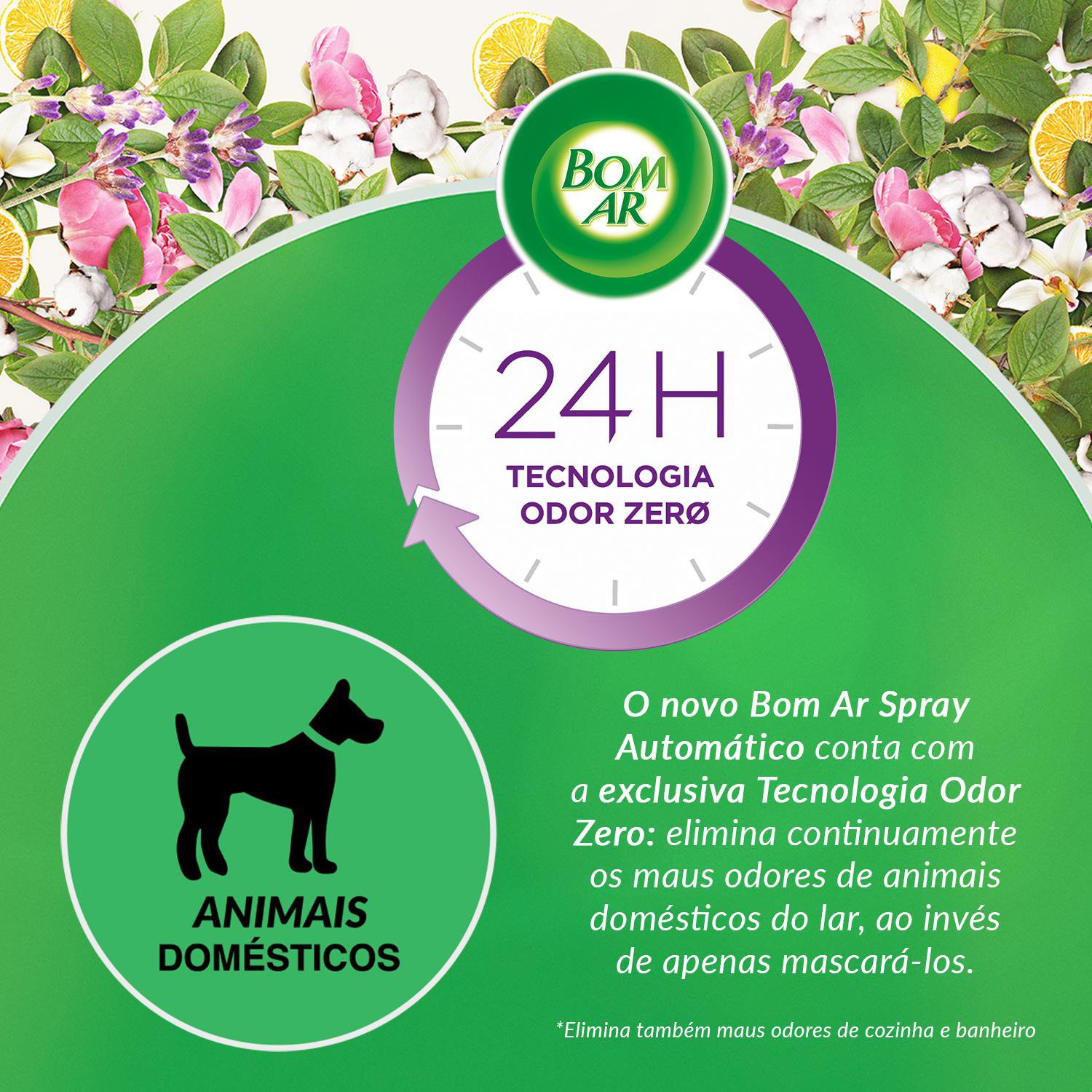 Aromatizador de Ambiente Bom Ar Automatico Aerossol Freshmatic Campos de Lavanda Refil 250ml