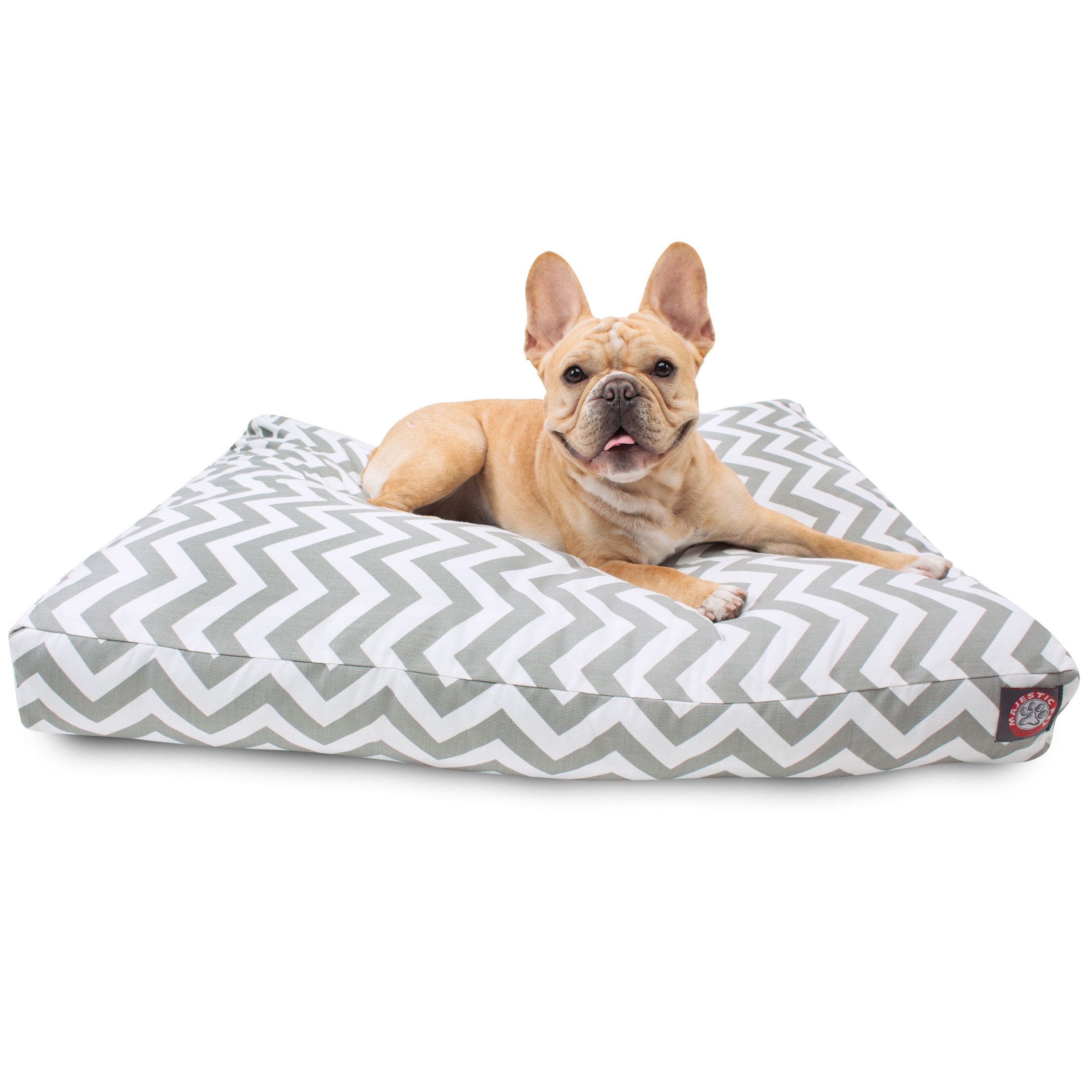 Majestic Pet | Chevron Rectangle Pet Bed For Dogs， Removable Cover， Gray， Medium