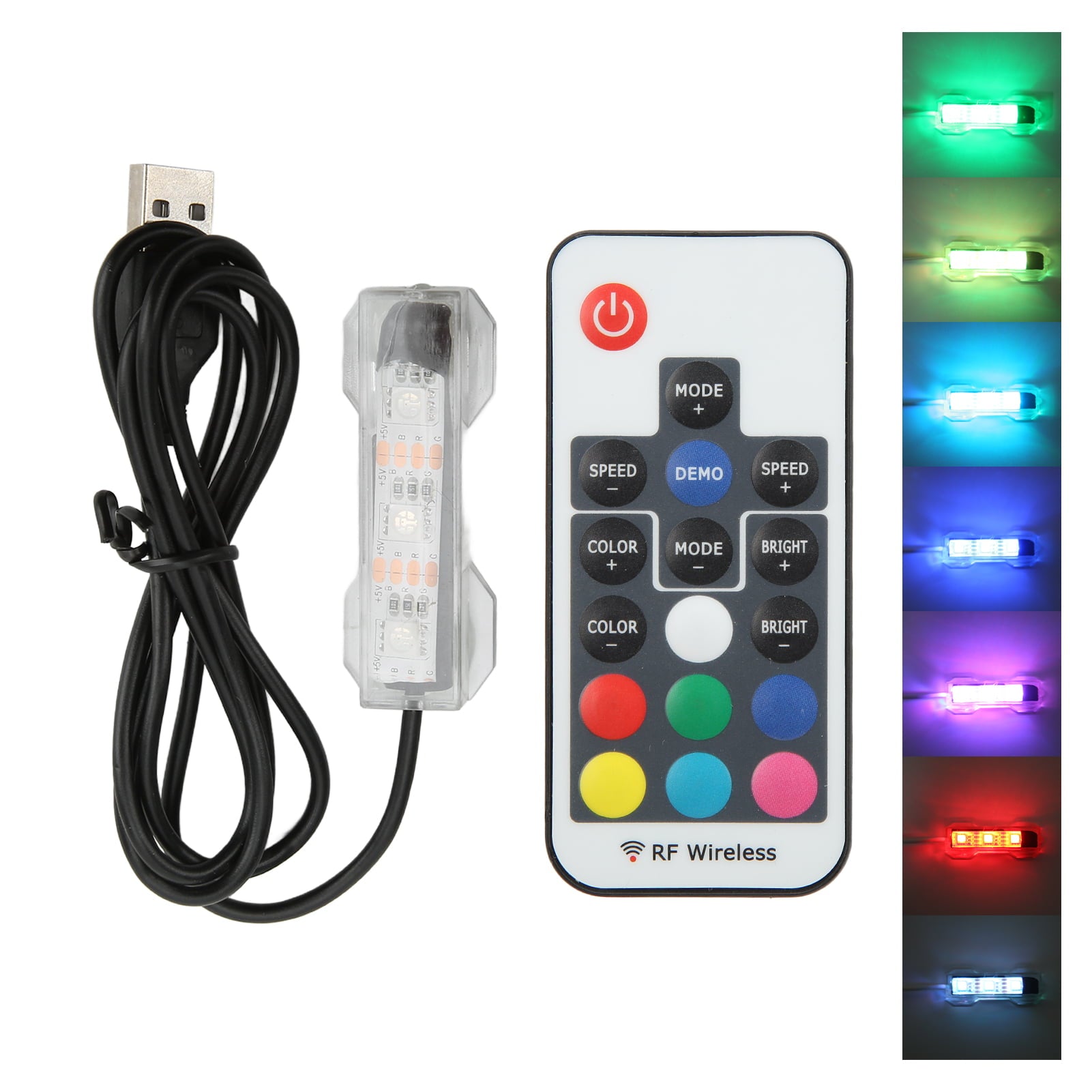 USB Fish Tank Light， LED Aquarium Light Remote Control Colorful  For Medium Fish Tanks For Small Fish Tanks Black Line