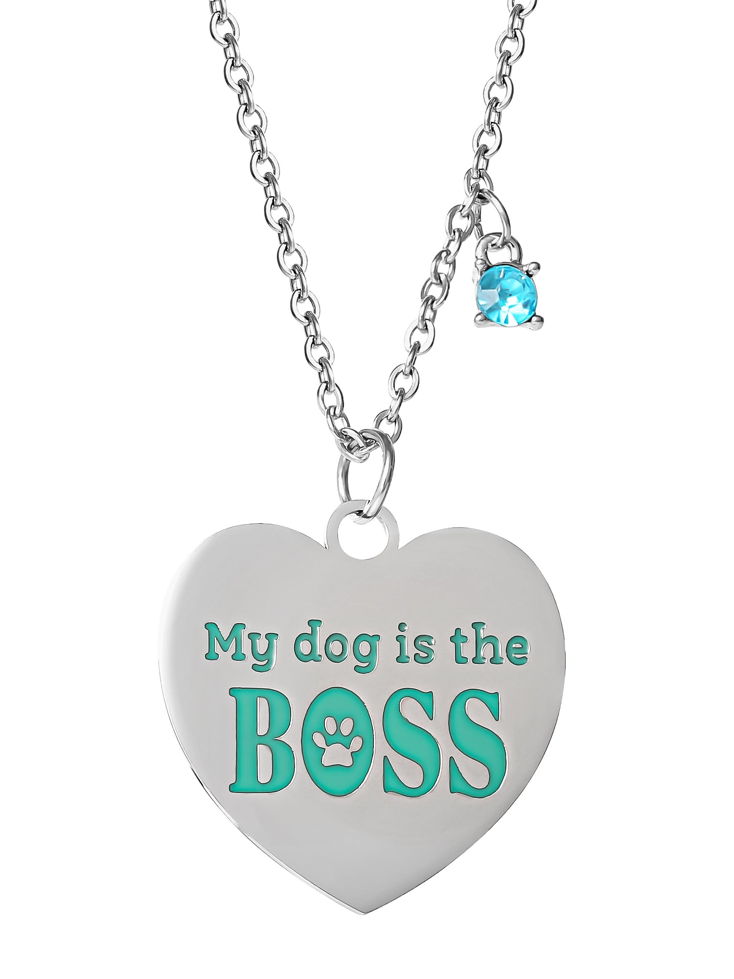 Connections from Hallmark Stainless Steel Dog Boss Tag and Necklace Set