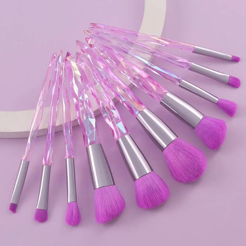 10 pcs Custom Private Label Diamond Makeup Brush Set