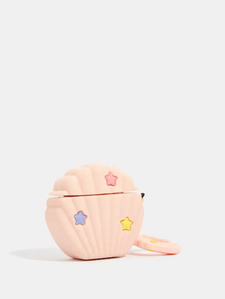 Pink Shell Silicone Airpod Case